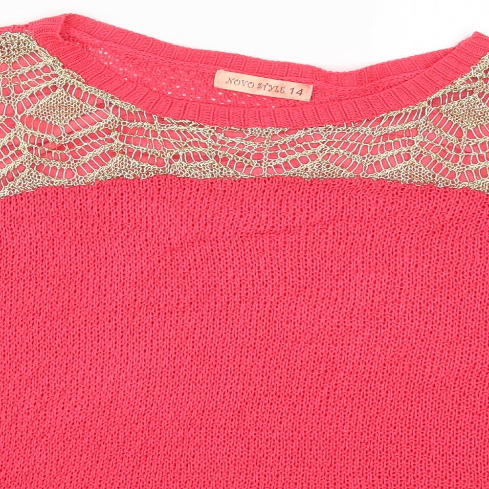 Novo Style Womens Pink  Knit Pullover Jumper Size 14