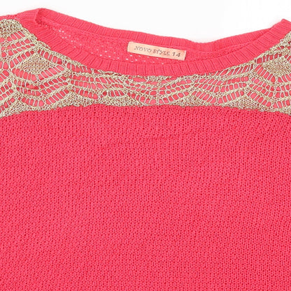 Novo Style Womens Pink  Knit Pullover Jumper Size 14