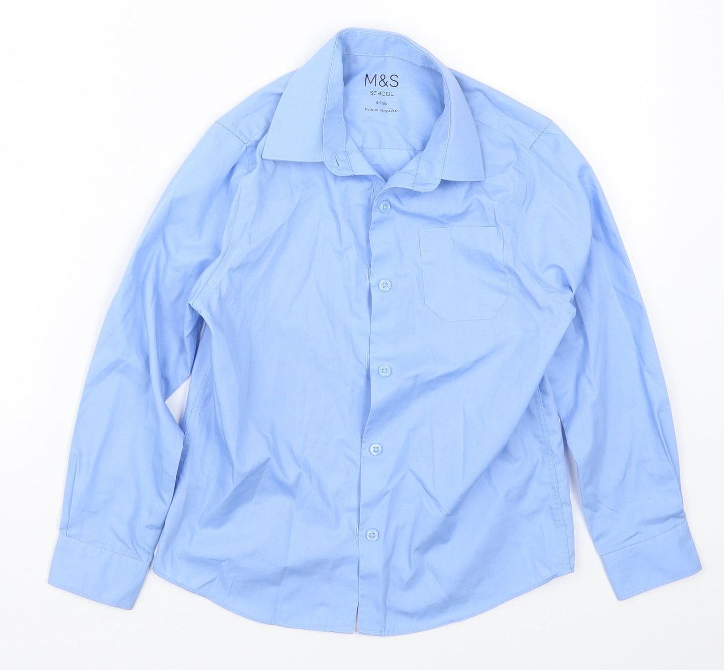 Marks and Spencer Boys Blue   Basic Button-Up Size 8-9 Years