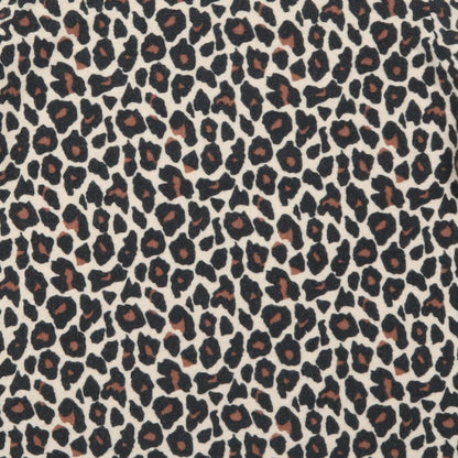 M&Co Womens Beige Animal Print  Basic T-Shirt Size 10