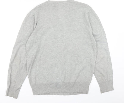 Back view of 24:7 men’s grey knit jumper, size M
