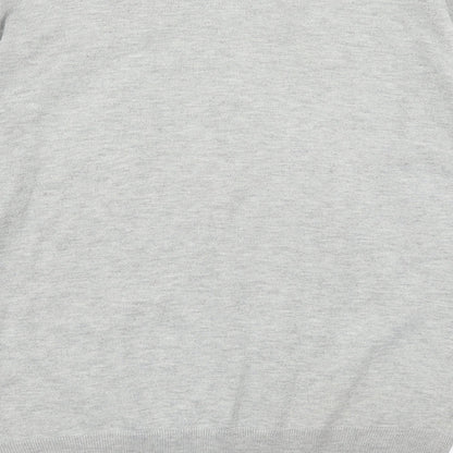 Brand and care label for 24:7 men’s grey knit jumper, size M