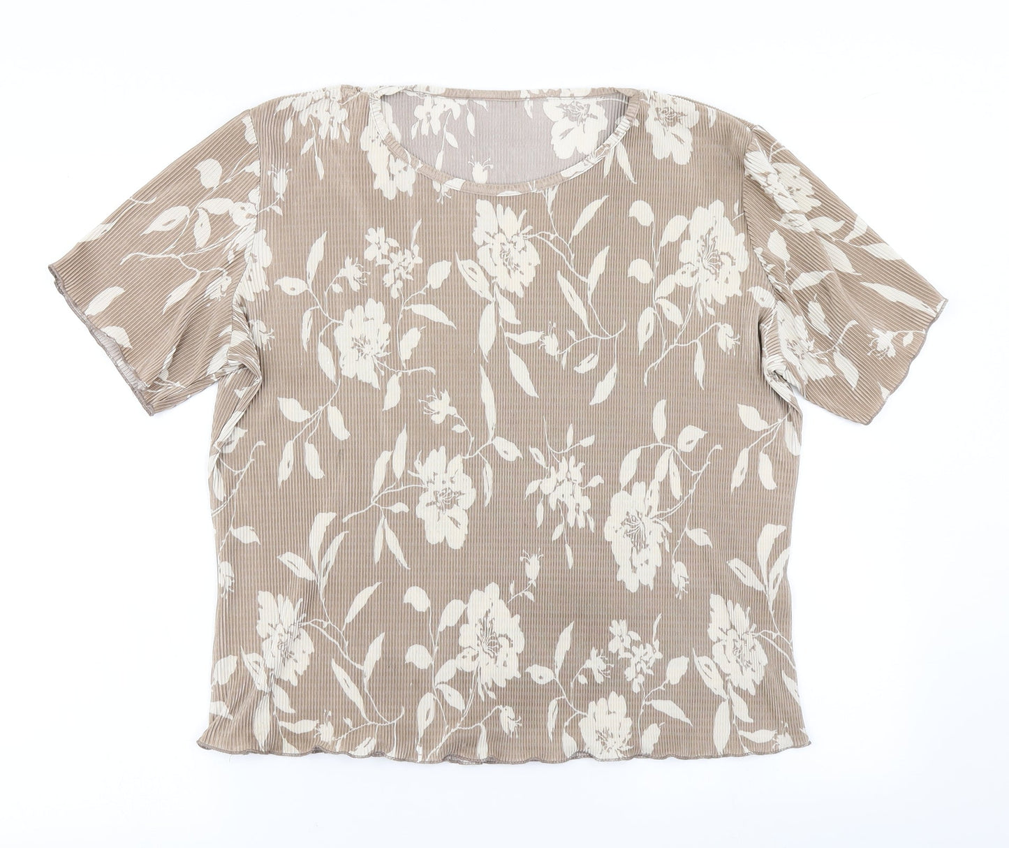Bonmarché Womens Brown Floral  Basic T-Shirt Size 14