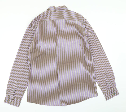 Mens UK Size L NEXT Purple  Button-Up Long Sleeve Casual Shirt