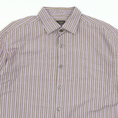 Mens UK Size L NEXT Purple  Button-Up Long Sleeve Casual Shirt