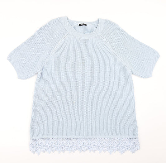 F&F Womens Blue  Knit Pullover Jumper Size 16