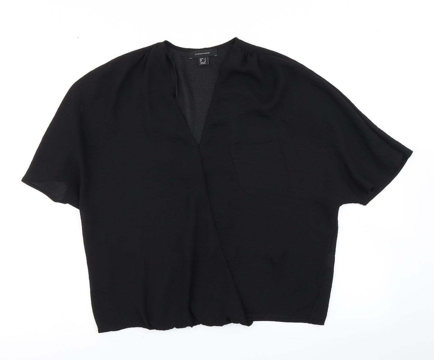 Womens UK Size 4 Atmosphere Black Basic Blouse