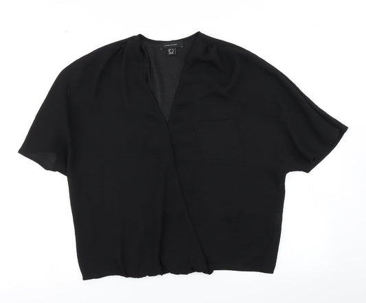 Womens UK Size 4 Atmosphere Black Basic Blouse