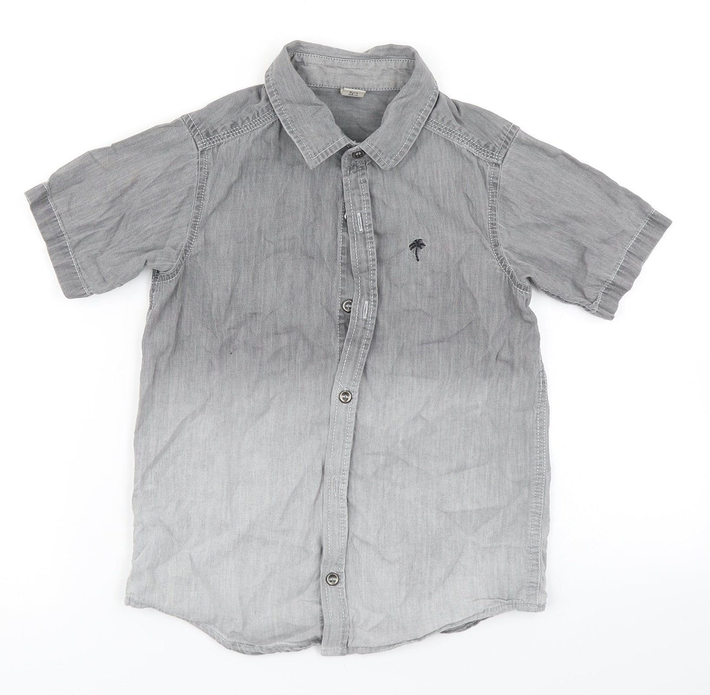 TU Boys Grey   Basic Button-Up Size 8 Years  - Ombre