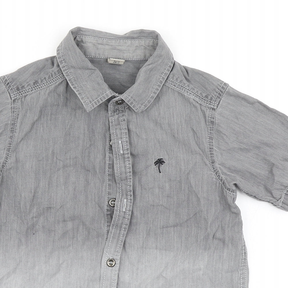 TU Boys Grey   Basic Button-Up Size 8 Years  - Ombre