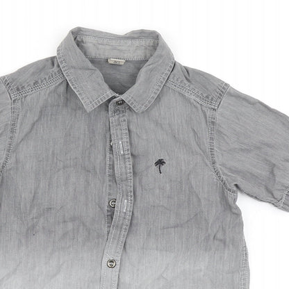 TU Boys Grey   Basic Button-Up Size 8 Years  - Ombre