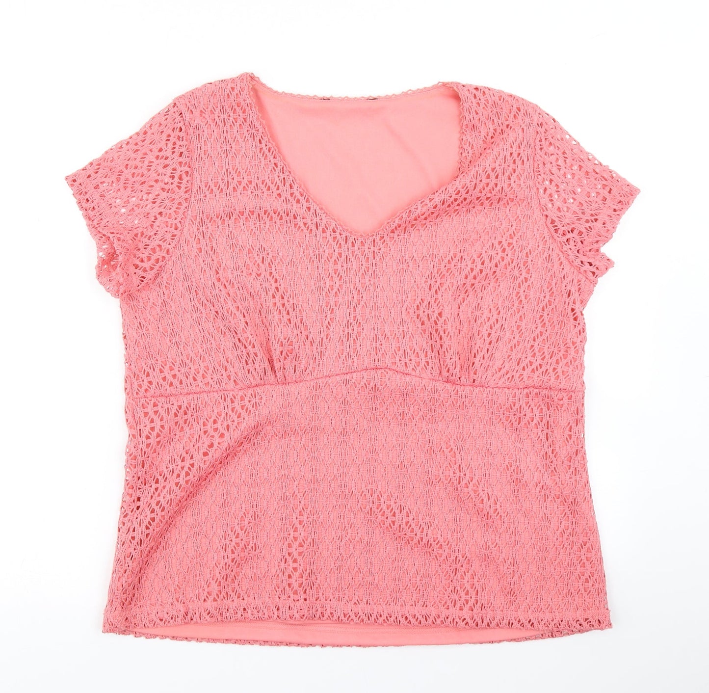 Womens UK Size M BM Pink Basic T-Shirt