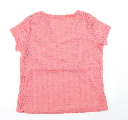 Womens UK Size M BM Pink Basic T-Shirt