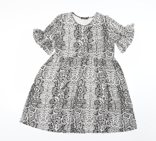 Boohoo Womens Multicoloured Animal Print  Fit & Flare  Size 12