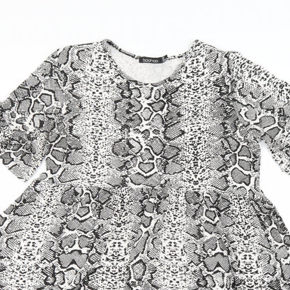 Boohoo Womens Multicoloured Animal Print  Fit & Flare  Size 12