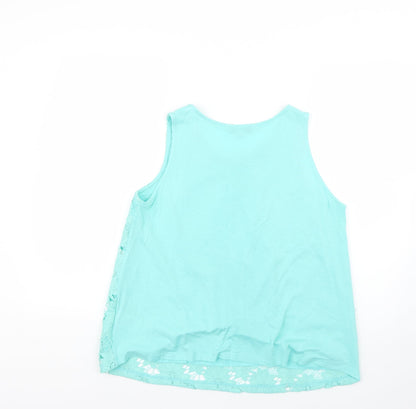Womens UK Size 12 Peacocks Green Basic T-Shirt
