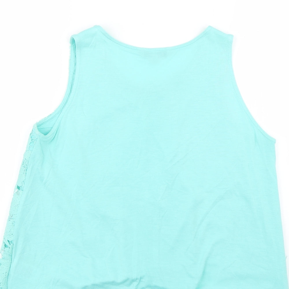 Womens UK Size 12 Peacocks Green Basic T-Shirt