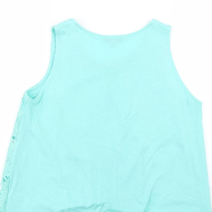 Womens UK Size 12 Peacocks Green Basic T-Shirt