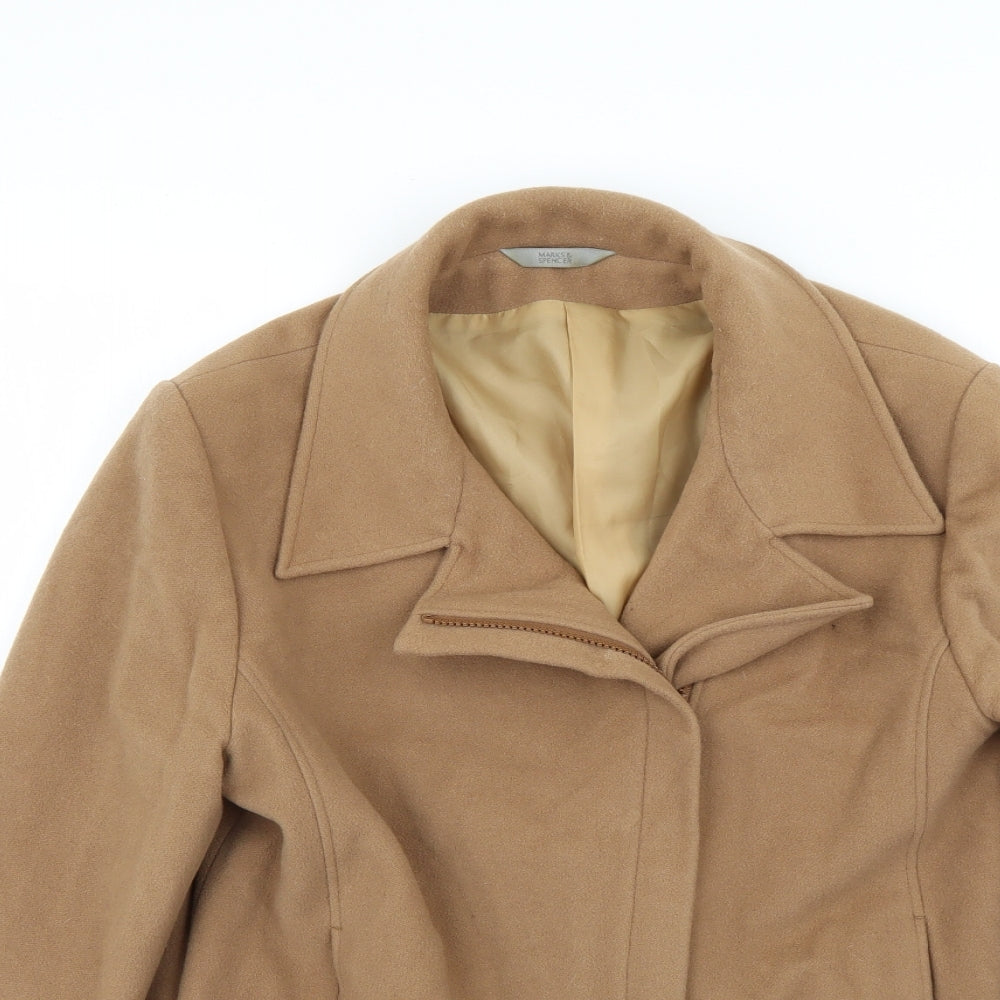 Womens UK Size 14 Marks and Spencer Brown Overcoat