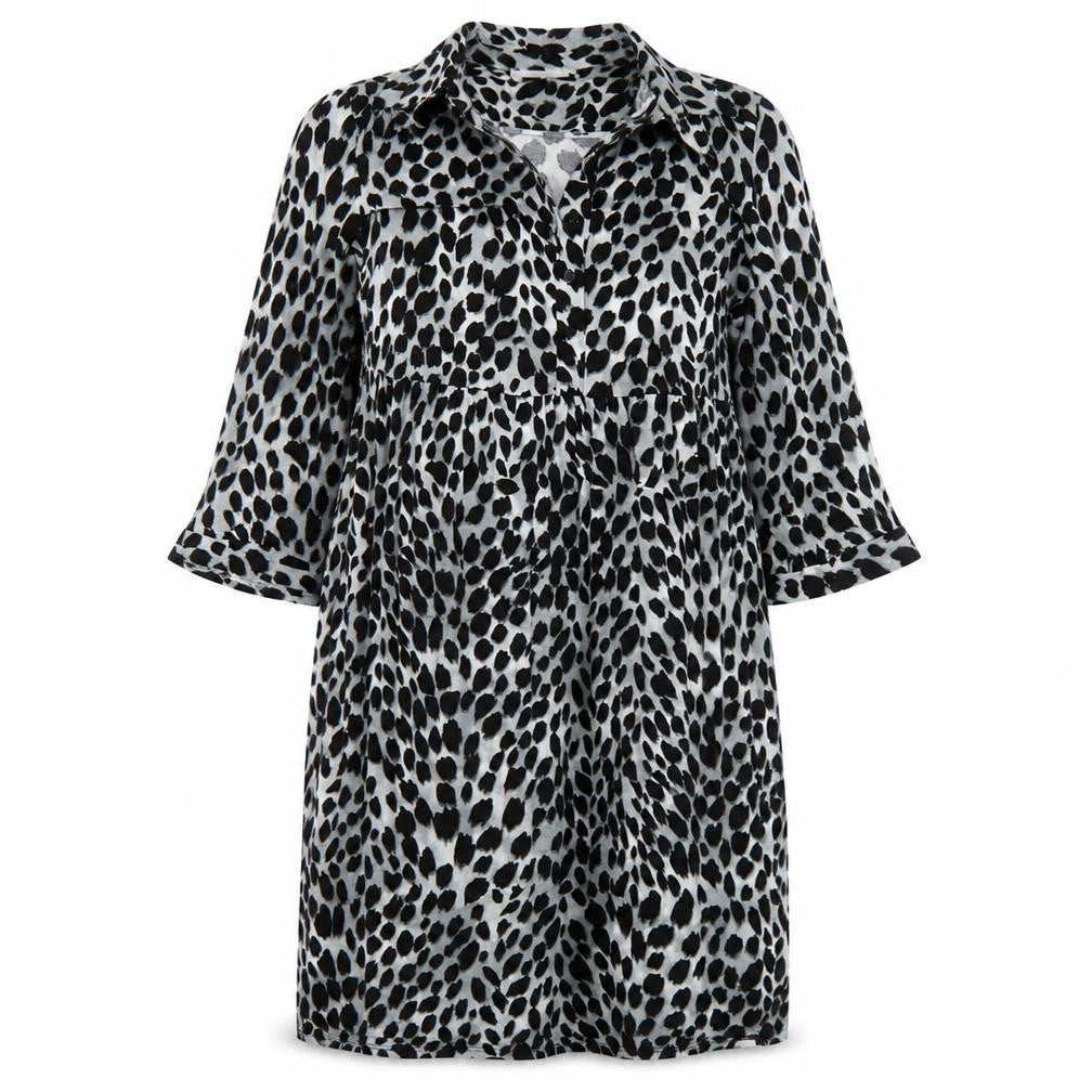 Front view of Wallis women’s multicoloured animal print jumper dress, size UK 12