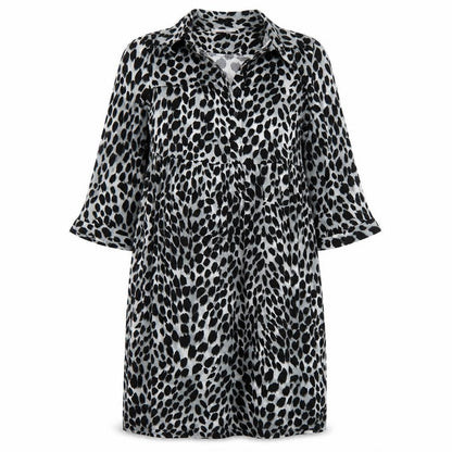 Front view of Wallis women’s multicoloured animal print jumper dress, size UK 12