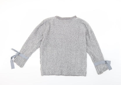 Womens UK Size 10 Red Herring Grey Pullover Jumper
