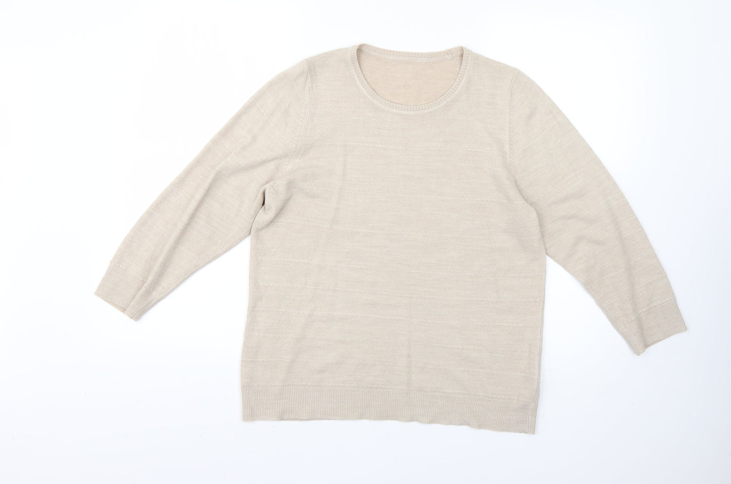 Womens UK Size 14 Marks and Spencer Beige Pullover Jumper