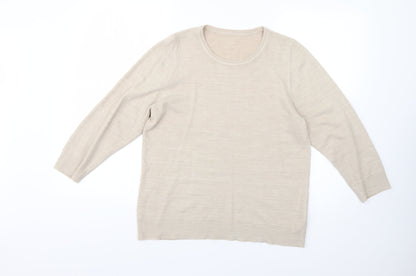 Womens UK Size 14 Marks and Spencer Beige Pullover Jumper