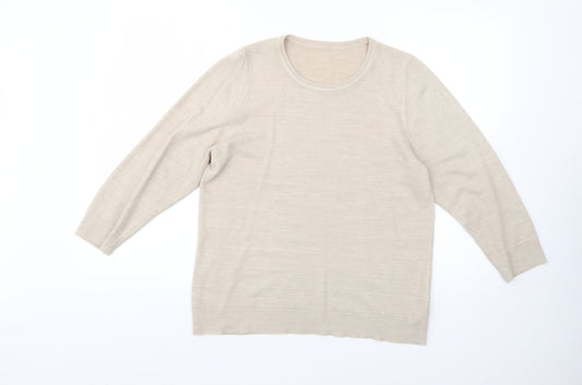 Womens UK Size 14 Marks and Spencer Beige Pullover Jumper