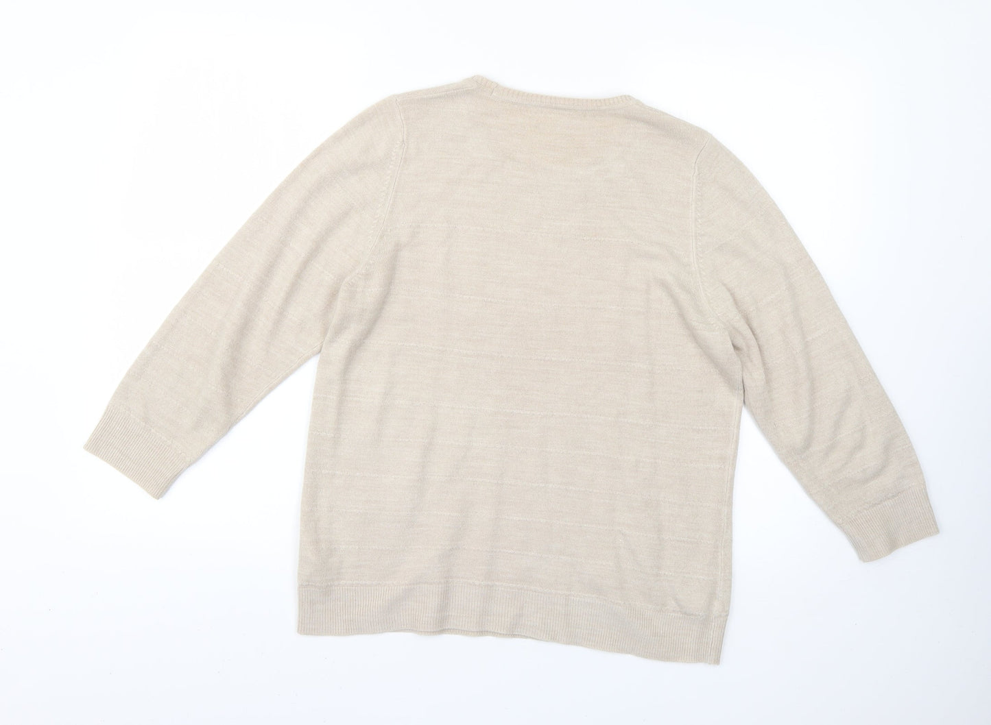 Womens UK Size 14 Marks and Spencer Beige Pullover Jumper