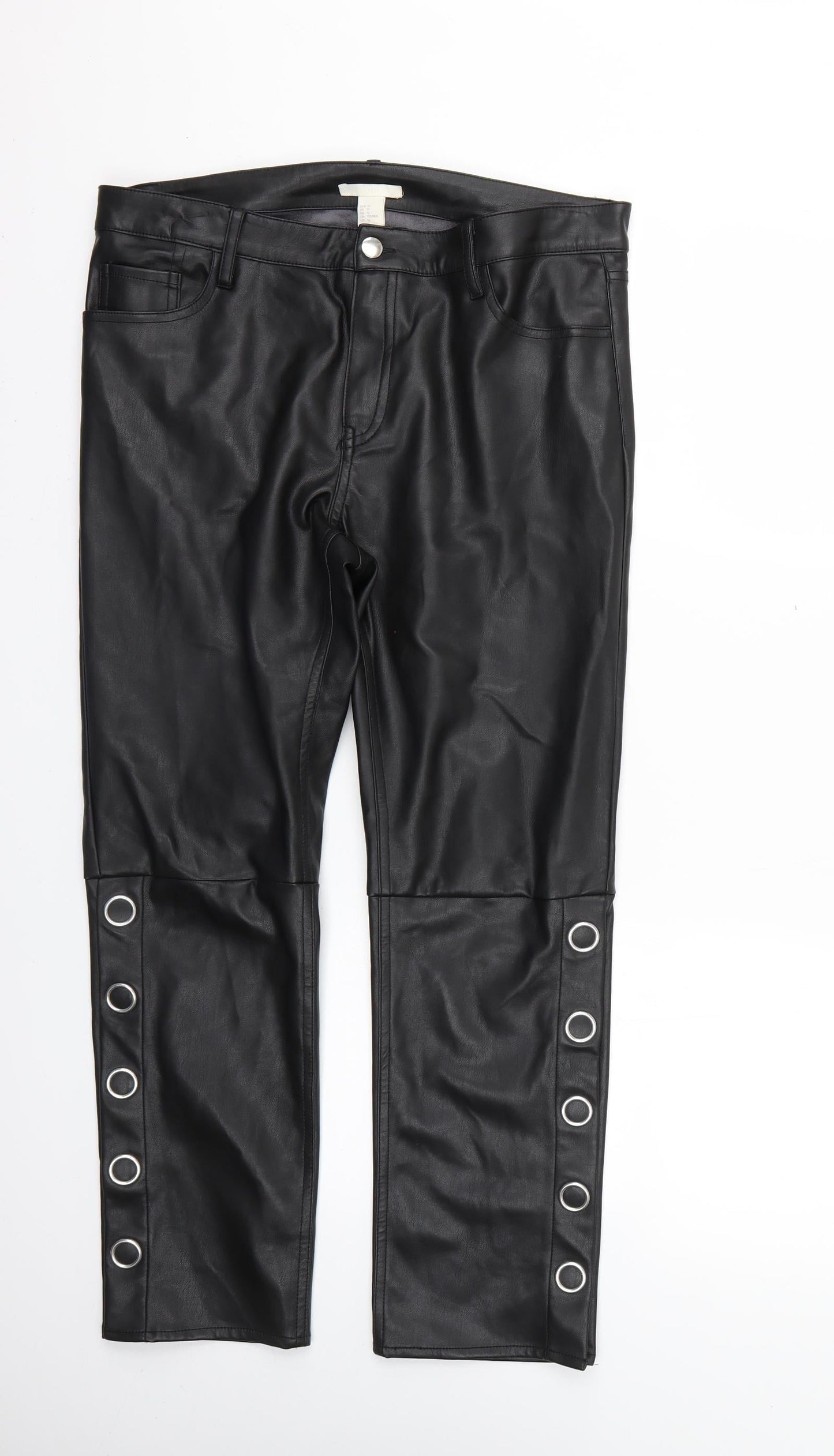 Womens UK Size 12 H&M Regular Fit  Black Trousers