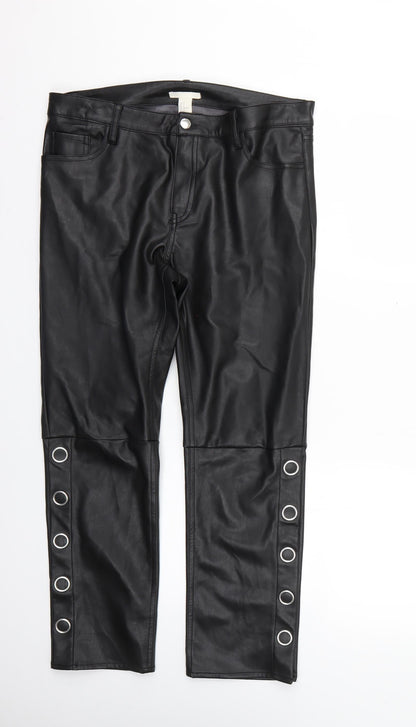 Womens UK Size 12 H&M Regular Fit  Black Trousers