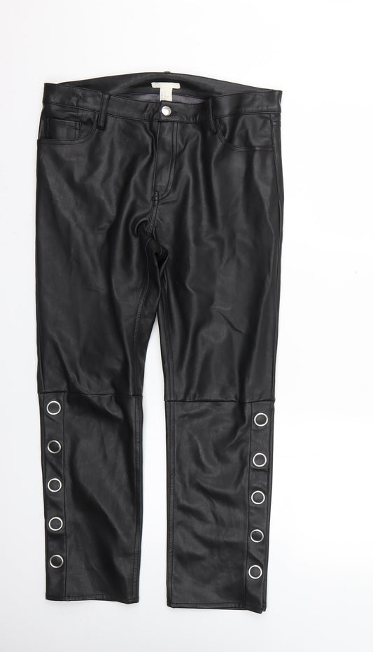 Womens UK Size 12 H&M Regular Fit  Black Trousers