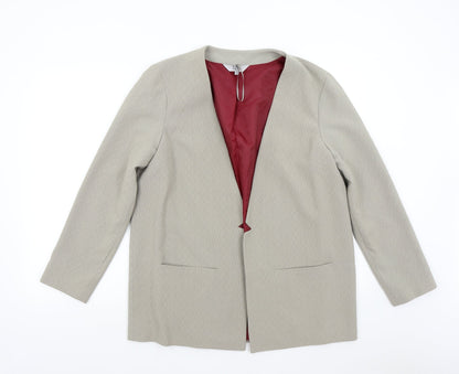 Additional front view of Lola Skye women’s beige jacket blazer, size UK 16