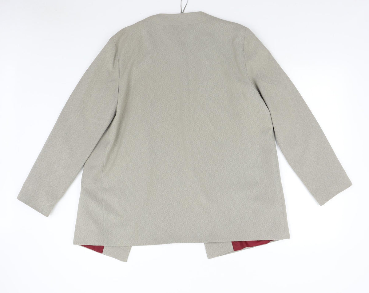 Back view of Lola Skye women’s beige jacket blazer, size UK 16