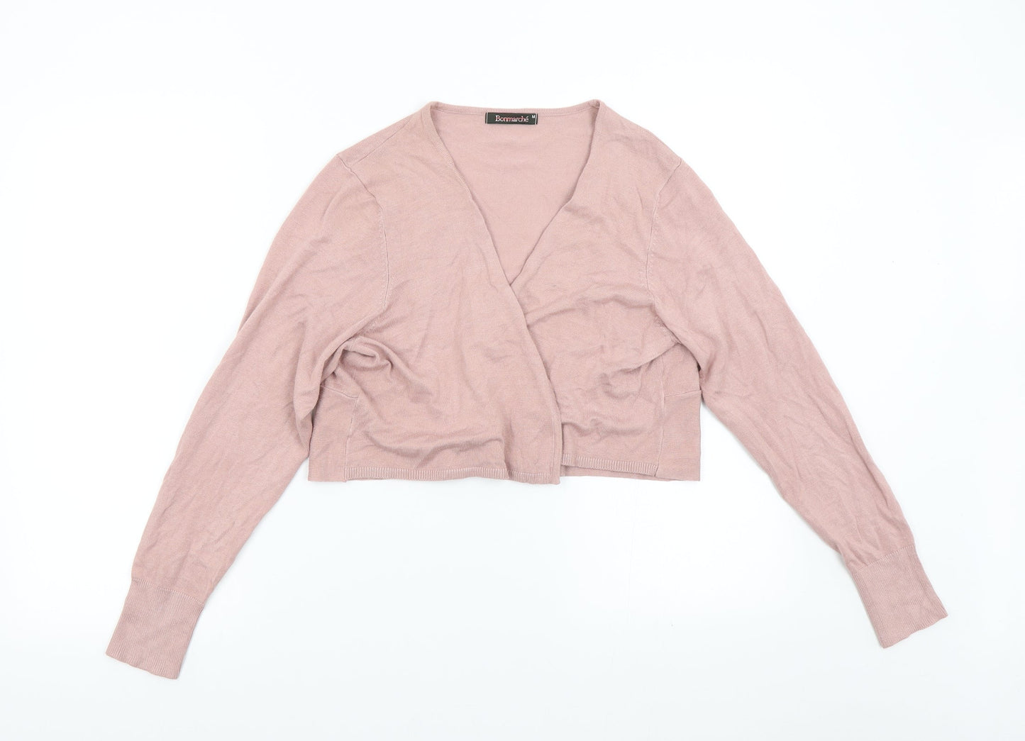 Bonmarché Womens Pink  Knit Wrap Jumper Size M