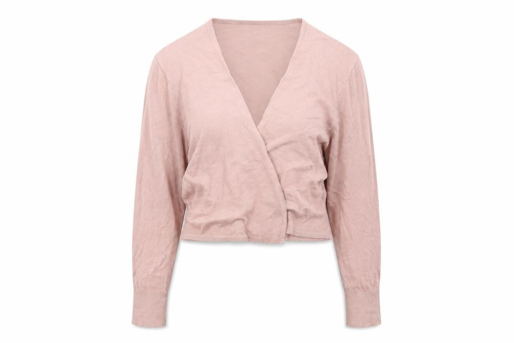 Bonmarché Womens Pink Knit Wrap Jumper Size M