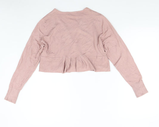 Bonmarché Womens Pink  Knit Wrap Jumper Size M