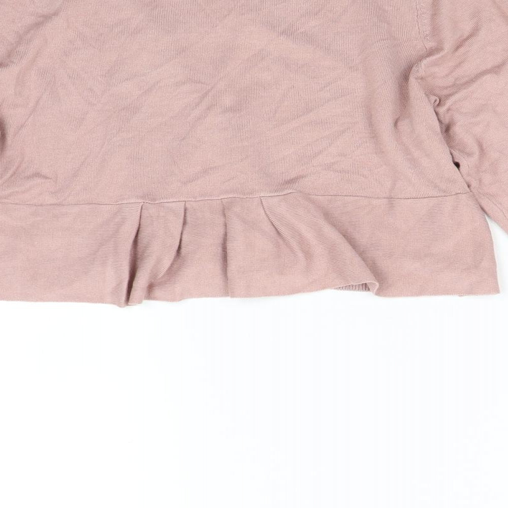 Bonmarché Womens Pink  Knit Wrap Jumper Size M
