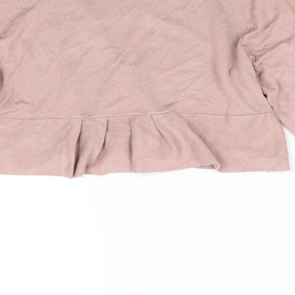 Bonmarché Womens Pink  Knit Wrap Jumper Size M