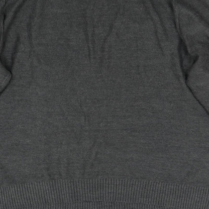 George Mens Grey Striped Knit Pullover Jumper Size L