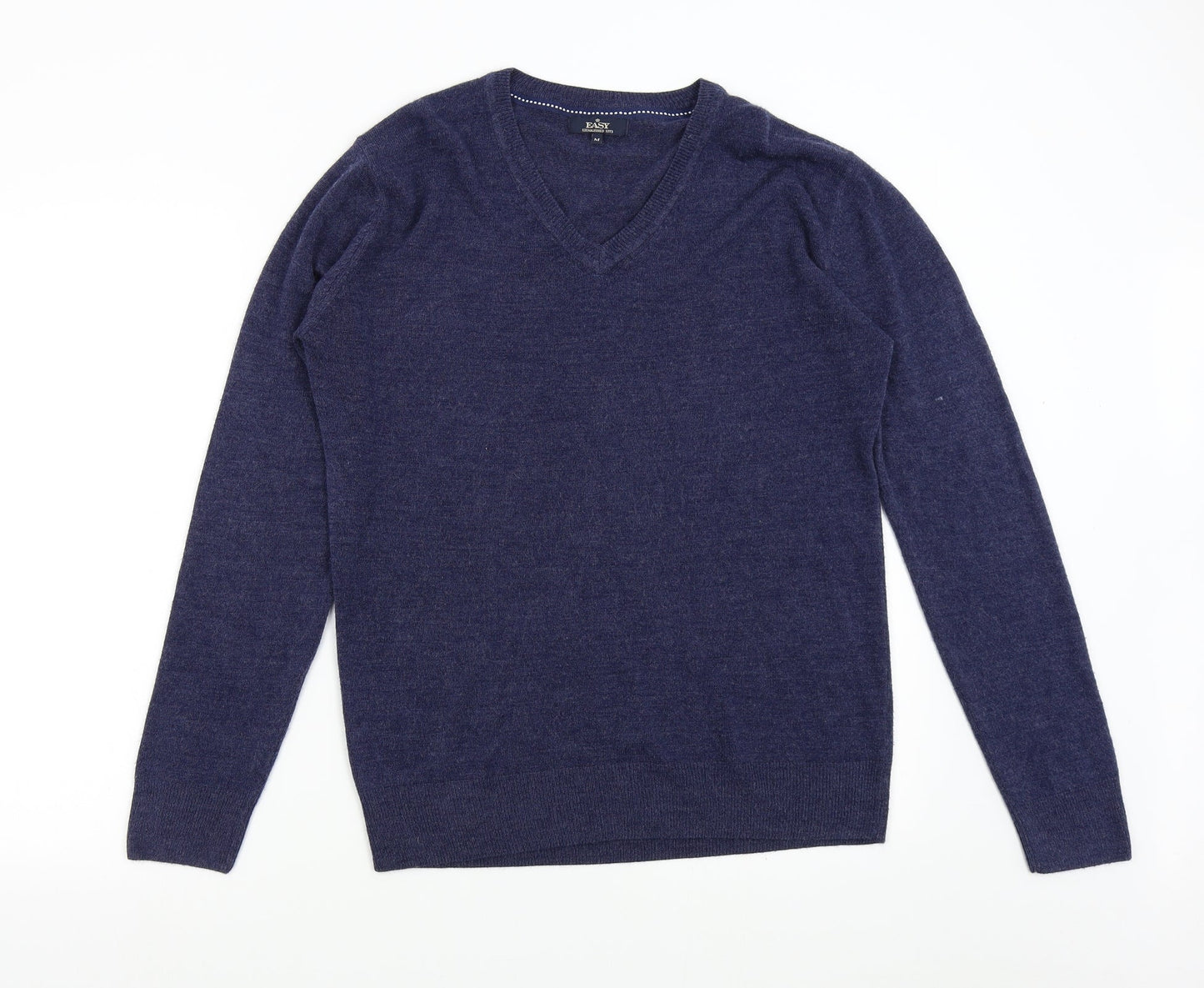 Easy Mens Blue  Knit Pullover Jumper Size M