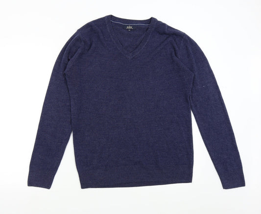 Easy Mens Blue  Knit Pullover Jumper Size M