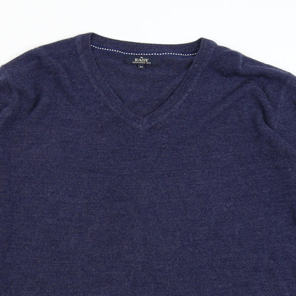 Easy Mens Blue  Knit Pullover Jumper Size M