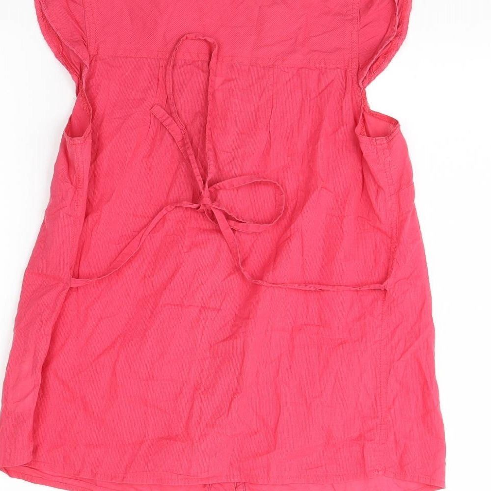 Womens UK Size 8 New Look Pink Basic Button-Up
