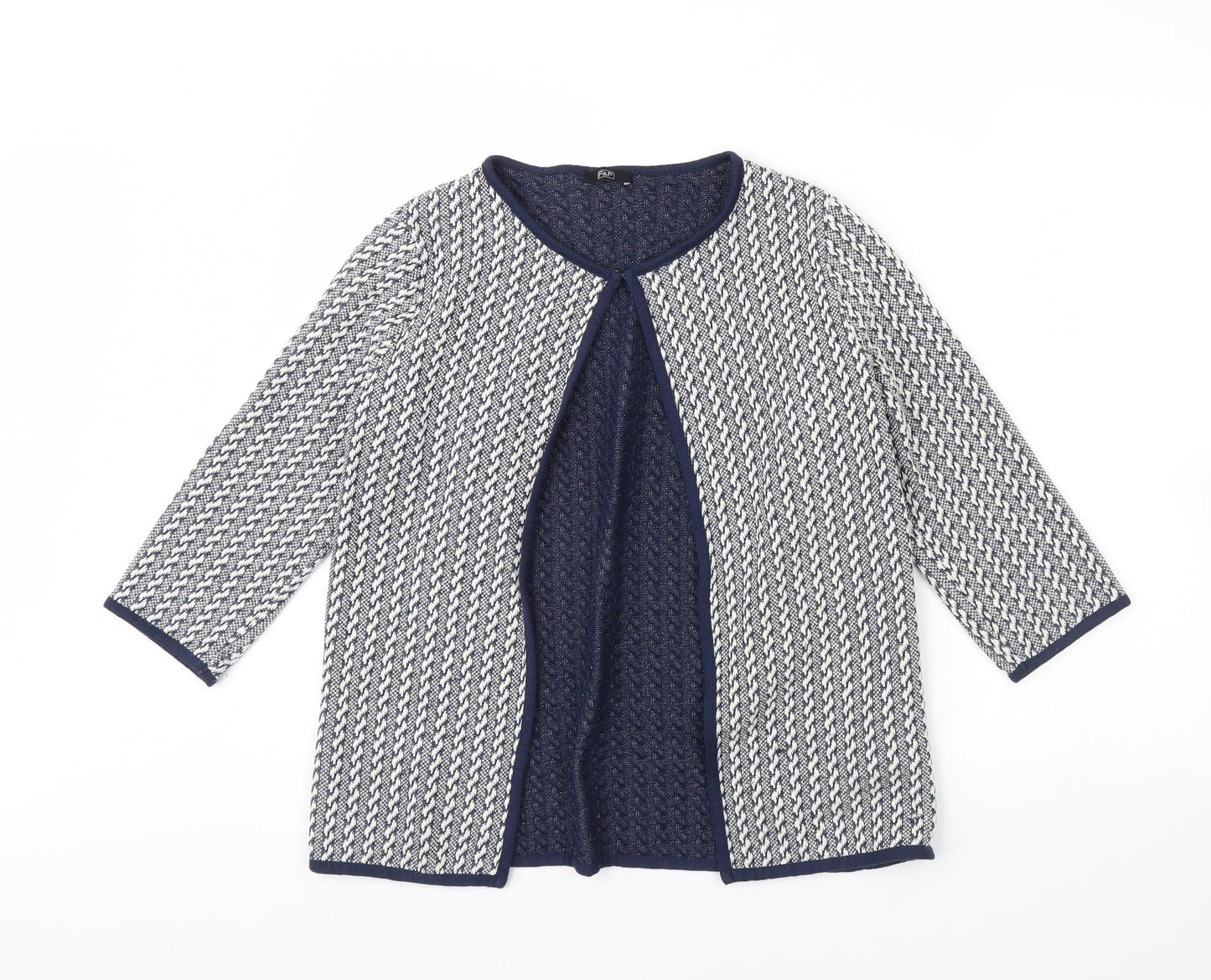 F&F Womens Blue Herringbone  Jacket  Size 8