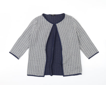 F&F Womens Blue Herringbone  Jacket  Size 8