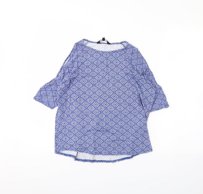 Womens UK Size 8 New Look Blue Basic Blouse
