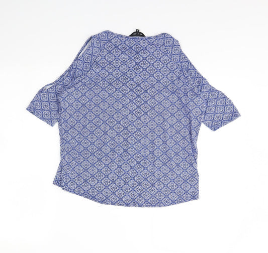 Womens UK Size 8 New Look Blue Basic Blouse