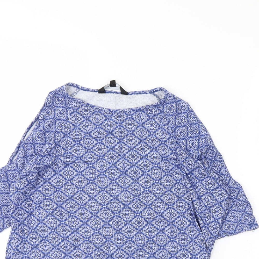 Womens UK Size 8 New Look Blue Basic Blouse